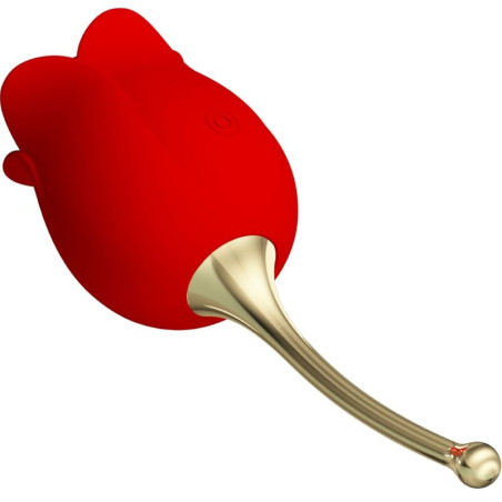 PRETTY LOVE ROSE LOVER ROSA ESTIMULADORA DE CLITORIS 12 VIBRACIONES ROJO