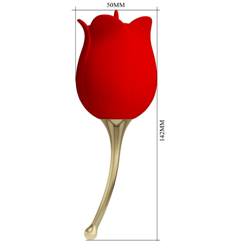 PRETTY LOVE ROSE LOVER ROSA ESTIMULADORA DE CLITORIS 12 VIBRACIONES ROJO