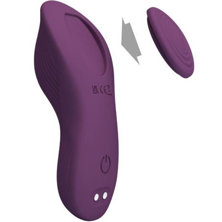 PRETTY LOVE MANE MASAJEADOR LAY ON CLITORIS 10 VIBRACIONES CONTROL REMOTO MORADO