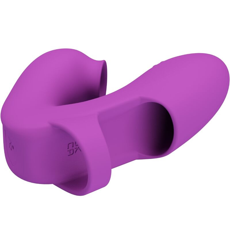 PRETTY LOVE ATHENA VIBRADOR DE DEDO CON ESTIMULADOR CLITORIS MORADO
