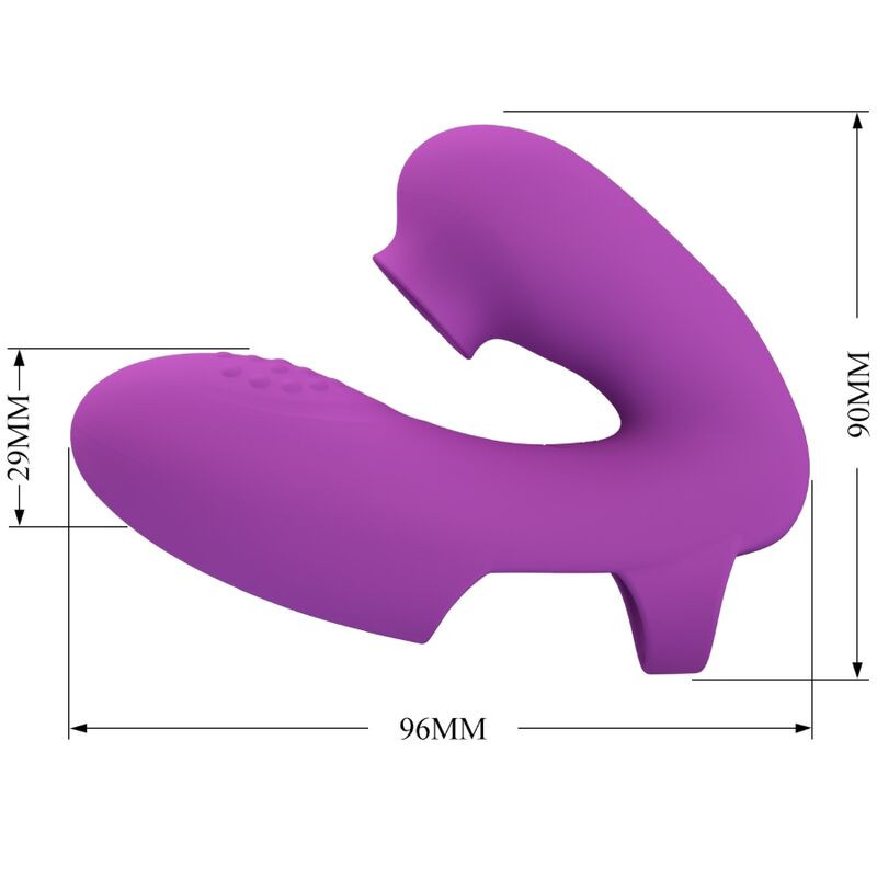 PRETTY LOVE ATHENA VIBRADOR DE DEDO CON ESTIMULADOR CLITORIS MORADO