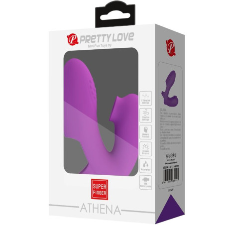 PRETTY LOVE ATHENA VIBRADOR DE DEDO CON ESTIMULADOR CLITORIS MORADO