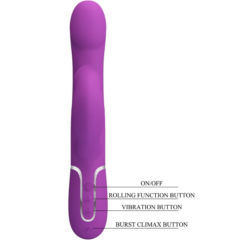 PRETTY LOVE VIBRADOR ESTIMULADOR MULTIFUNCION 4 EN 1 MORADO