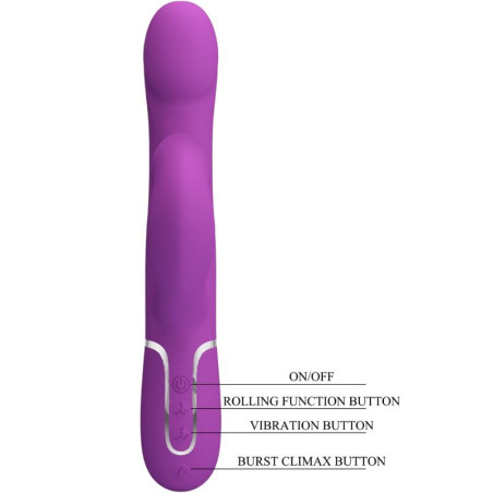 PRETTY LOVE VIBRADOR ESTIMULADOR MULTIFUNCION 4 EN 1 MORADO