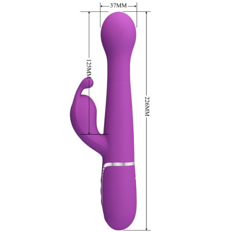 PRETTY LOVE DEJON VIBRADOR RABBIT MULTIFUNCION 3 EN 1 MORADO