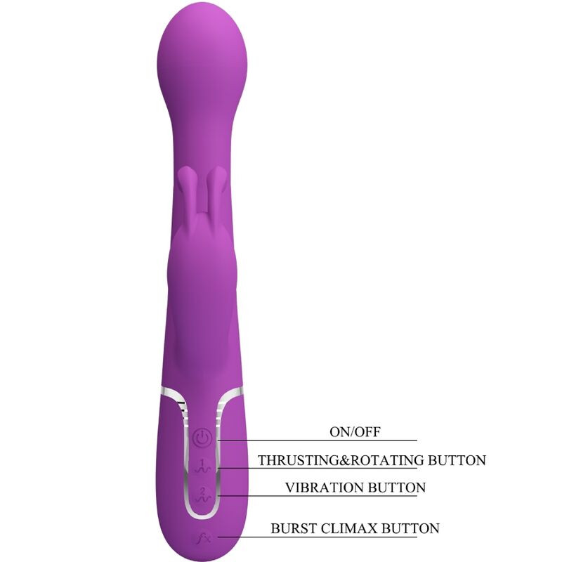 PRETTY LOVE DEJON VIBRADOR RABBIT MULTIFUNCION 3 EN 1 MORADO