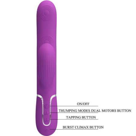 PRETTY LOVE PERLITA VIBRADOR RABBIT MULTIFUNCION 3 EN 1 MORADO