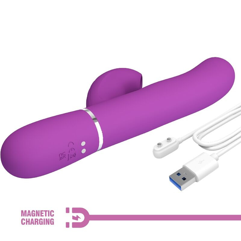 PRETTY LOVE PERLITA VIBRADOR RABBIT MULTIFUNCION 3 EN 1 MORADO