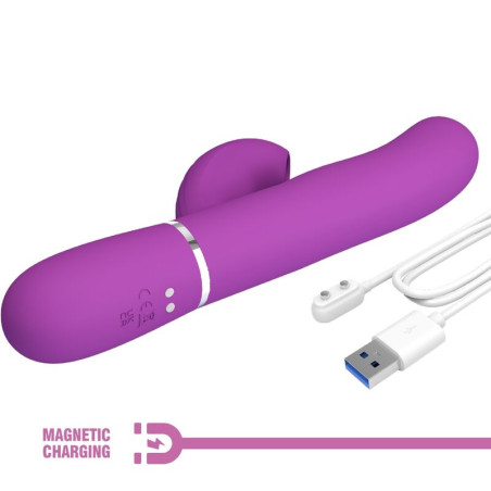 PRETTY LOVE PERLITA VIBRADOR RABBIT MULTIFUNCION 3 EN 1 MORADO