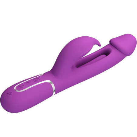 PRETTY LOVE KAMPAS VIBRADOR RABBIT MULTIFUNCION 3 EN 1 MORADO