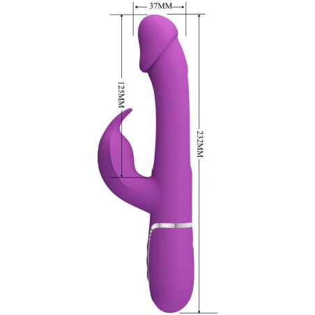 PRETTY LOVE KAMPAS VIBRADOR RABBIT MULTIFUNCION 3 EN 1 MORADO