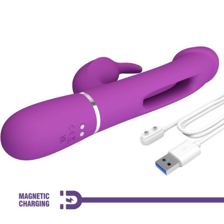 PRETTY LOVE KAMPAS VIBRADOR RABBIT MULTIFUNCION 3 EN 1 MORADO