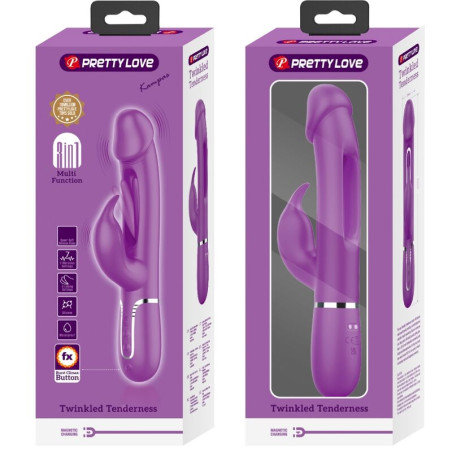 PRETTY LOVE KAMPAS VIBRADOR RABBIT MULTIFUNCION 3 EN 1 MORADO