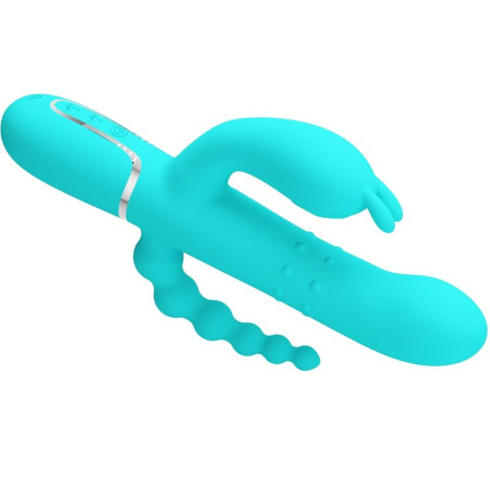 PRETTY LOVE CAMMY TRIPLE VIBRADOR RABBIT MULTIFUNCION 4 EN 1 AZUL