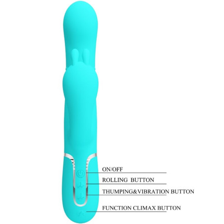 PRETTY LOVE CAMMY TRIPLE VIBRADOR RABBIT MULTIFUNCION 4 EN 1 AZUL