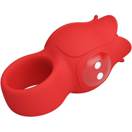 PRETTY LOVE JAE VIBRADOR DE DEDO FORMA DE ROSA 10 VIBRACIONES ROJO