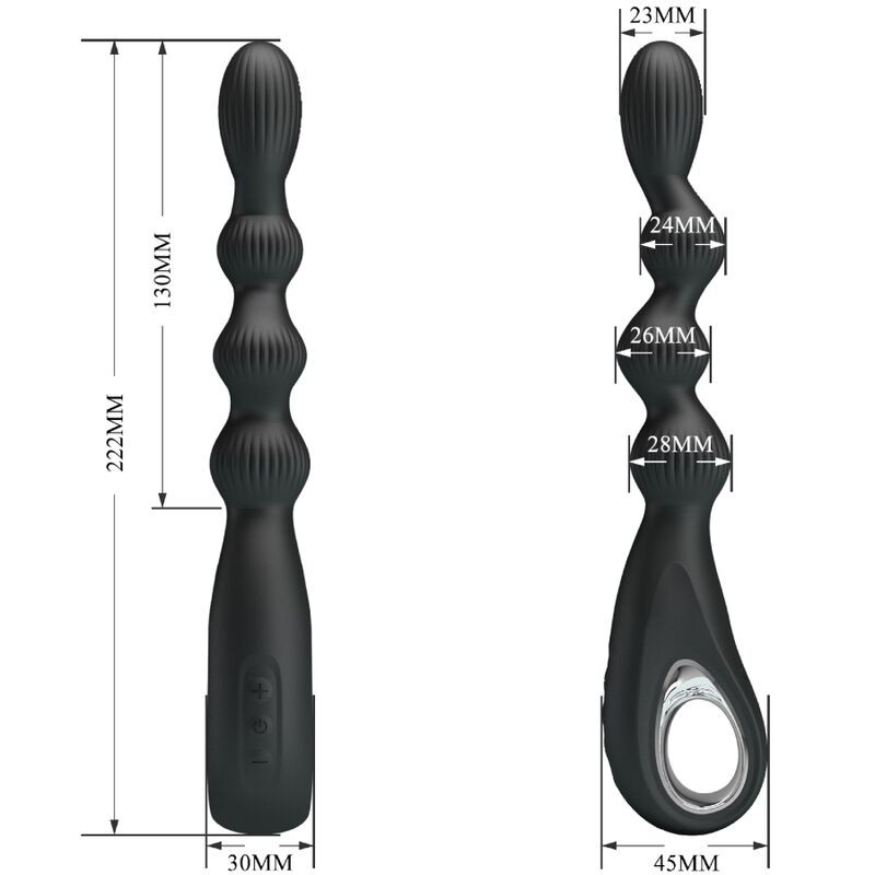 PRETTY LOVE FEDERER VIBRADOR ANAL 12 VIBRACIONES NEGRO