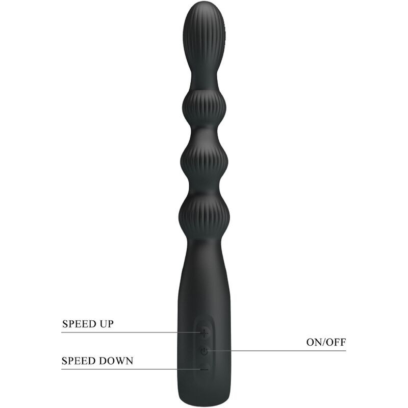 PRETTY LOVE FEDERER VIBRADOR ANAL 12 VIBRACIONES NEGRO