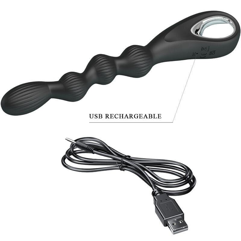PRETTY LOVE FEDERER VIBRADOR ANAL 12 VIBRACIONES NEGRO