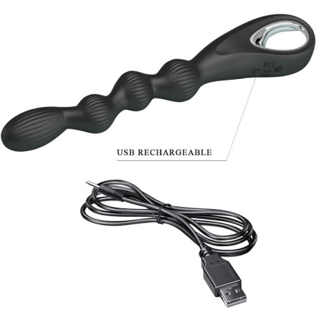 PRETTY LOVE FEDERER VIBRADOR ANAL 12 VIBRACIONES NEGRO