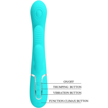 PRETTY LOVE SHANIA TRIPLE VIBRADOR RABBIT MULTIFUNCION 3 EN 1