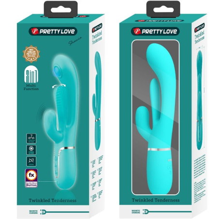 PRETTY LOVE SHANIA TRIPLE VIBRADOR RABBIT MULTIFUNCION 3 EN 1