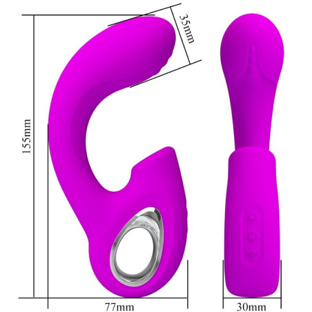 PRETTY LOVE SIBEL VIBRADOR PUNTO G ESTIMULADOR CLITORIS 10 VIBRACIONES MORADO