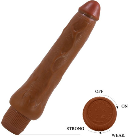 BAILE DRYAD VIBRADOR REALISTICO 25 CM MULATO