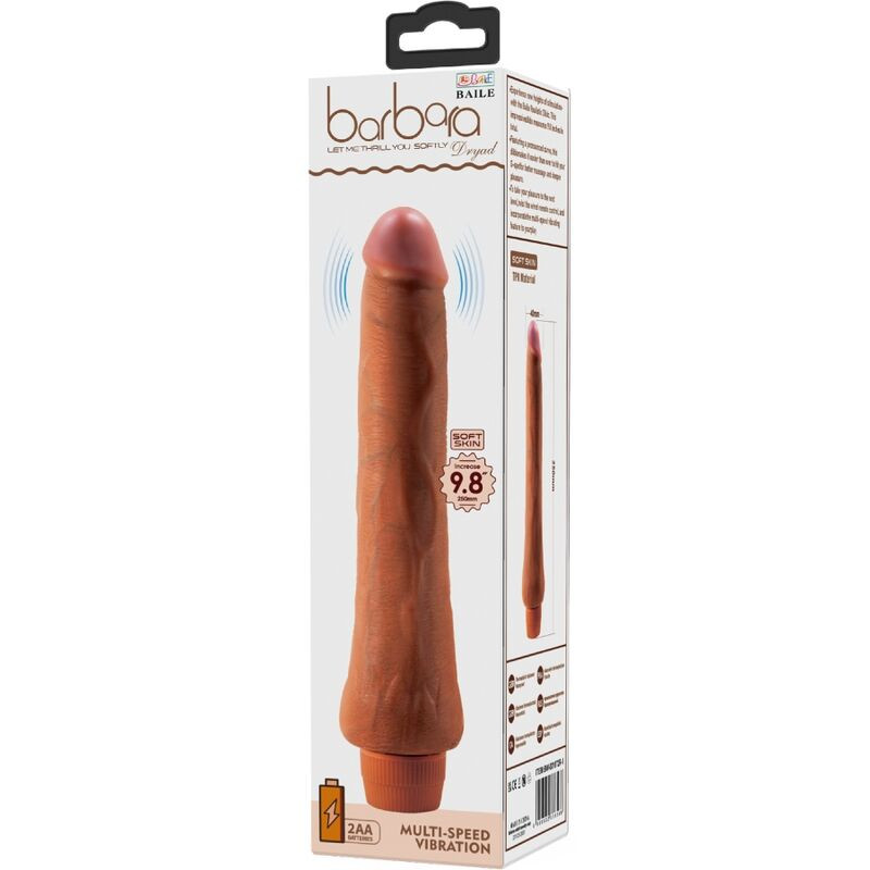 BAILE DRYAD VIBRADOR REALISTICO 25 CM MULATO