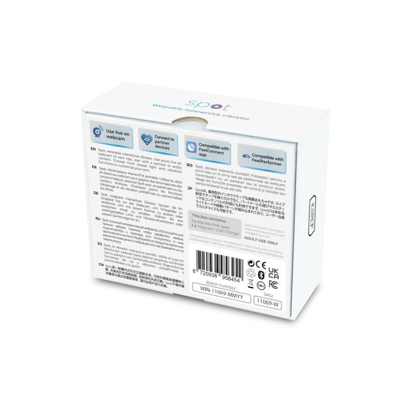 KIIROO SPOT KISS ME VIBRADOR FORMA U ROSA