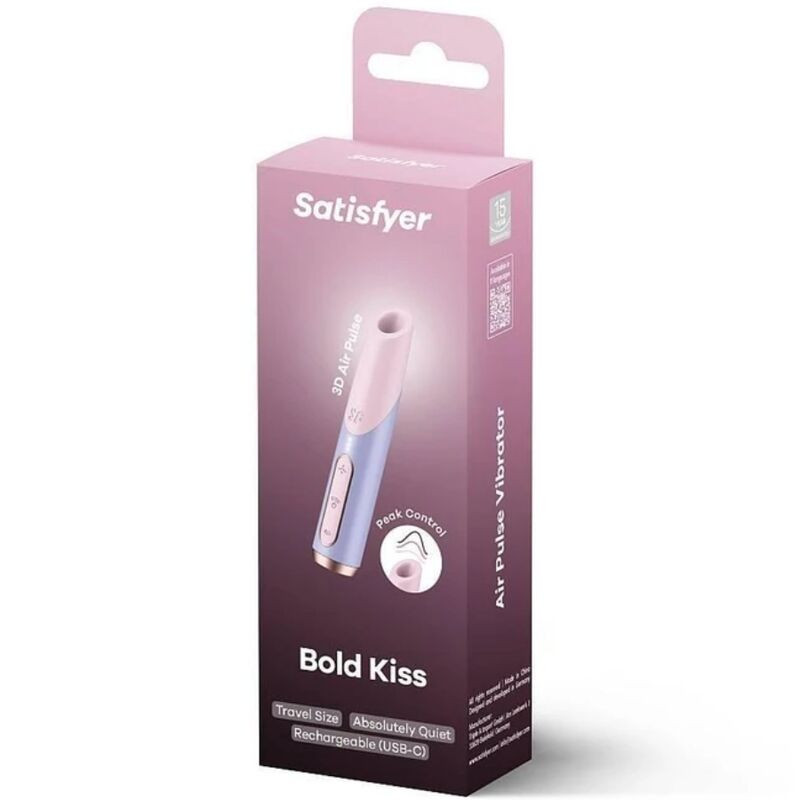 SATISFYER BOLD KISS ESTIMULADOR CLITORIS POR ONDAS ROSA VIOLETA