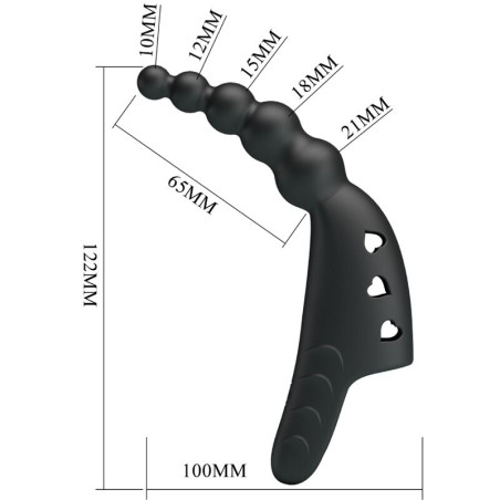 PRETTY LOVE JORDIN VIBRADOR DE DEDO 10 VIBRACIONES NEGRO