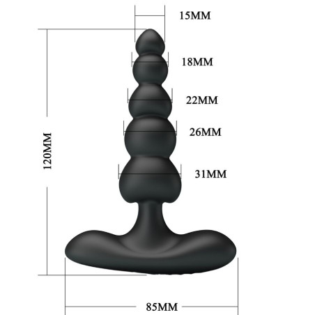 PRETTY LOVE CORBAN VIBRADOR ANAL 10 VIBRACIONES NEGRO