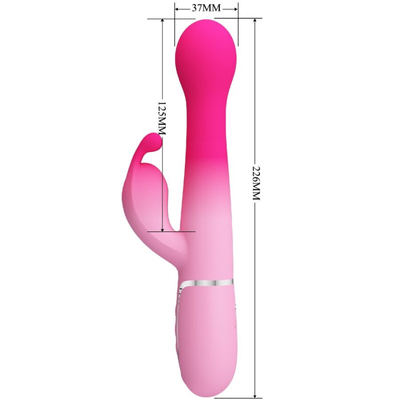 PRETTY LOVE DEJON VIBRADOR RABBIT 3 EN 1 MULTIFUNCION ROSA