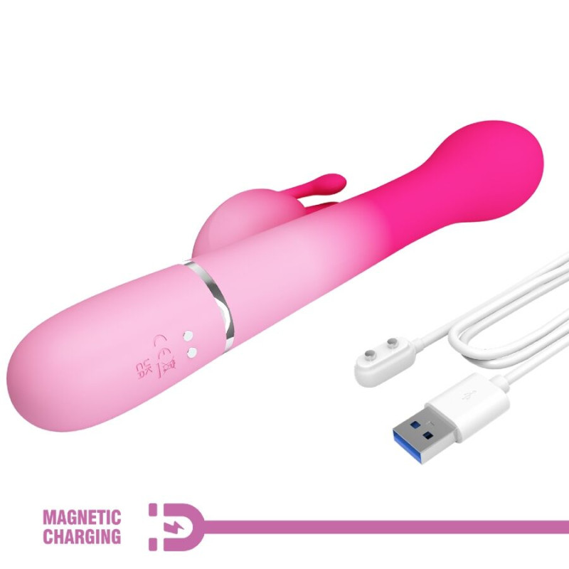 PRETTY LOVE DEJON VIBRADOR RABBIT 3 EN 1 MULTIFUNCION ROSA