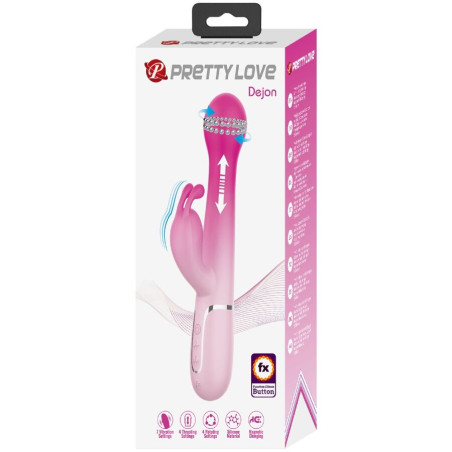 PRETTY LOVE DEJON VIBRADOR RABBIT 3 EN 1 MULTIFUNCION ROSA