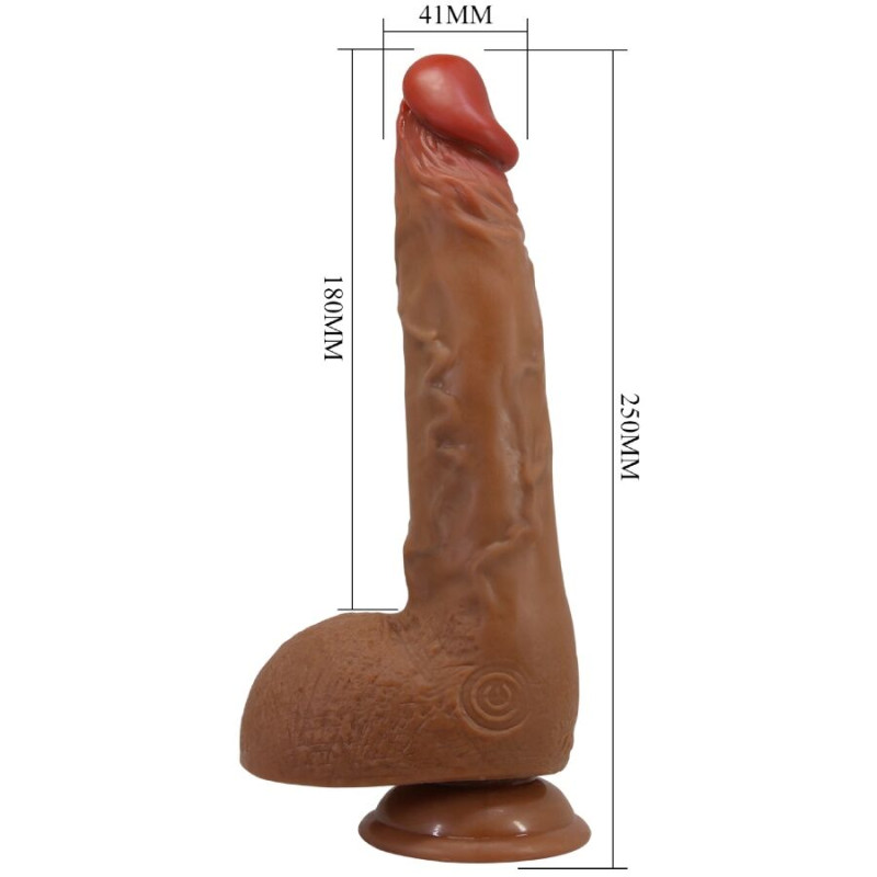 BAILE BEAUTIFUL WILKS VIBRADOR REALISTICO DE 5 CONFIGURACIONES 25 CM MULATO