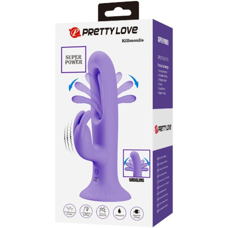 PRETTY LOVE KILLMOULIS VIBRADOR RABBIT 12 MODOS DE VIBRACION MORADO