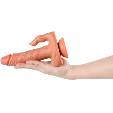 SHEQU JULIAN DILDO Y ESTIMULADOR DE CLITORIS CON VIBRACION Y CONTROL REMOTO 16 CM