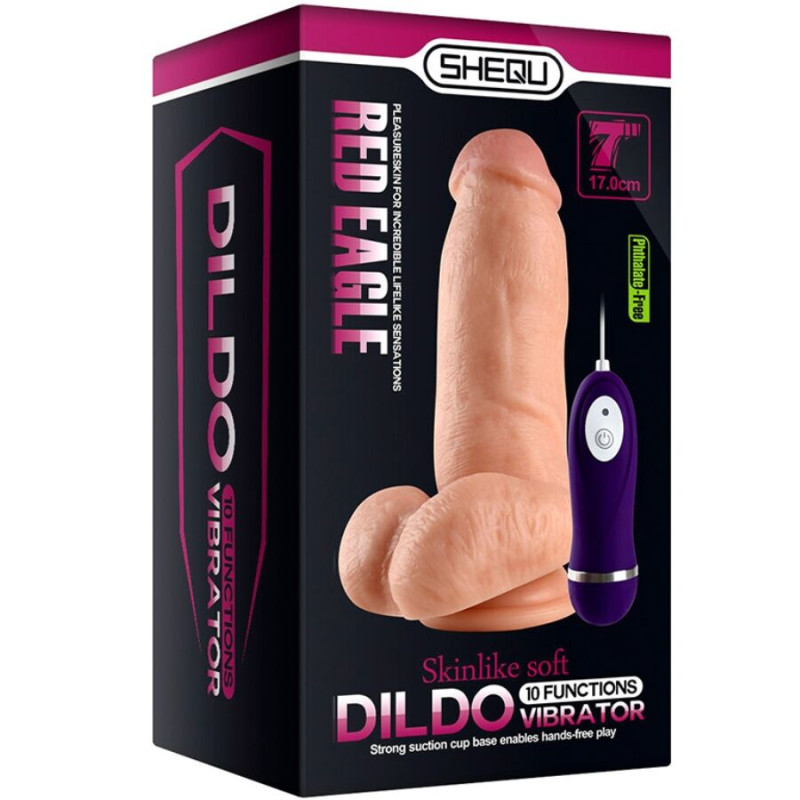 SHEQU RED EAGLE DILDO VIBRADOR CON CONTROL REMOTO 17 CM