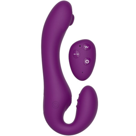 XOCOON STRAPLESS STRAP ON VIBRADOR 2 EN 1 CON CONTROL REMOTO MORADO