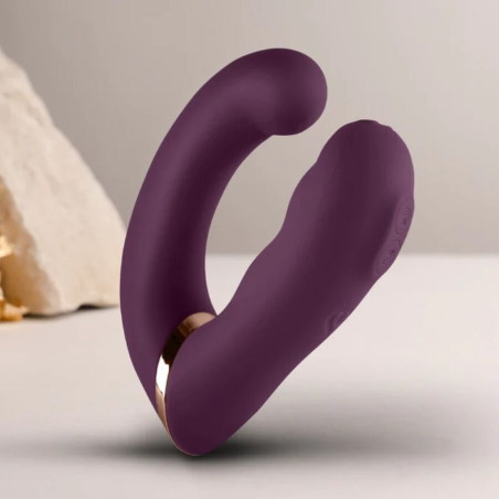 ROCKS OFF GEMINI VIBRADOR DUAL PUNTO G Y ESTIMULADOR CLITORIS MORADO