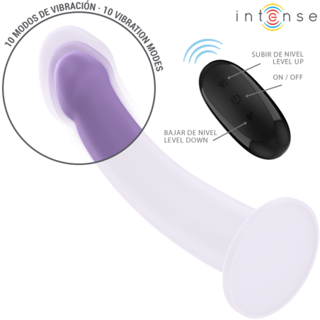 INTENSE EDDIE VIBRADOR 175 CM 10 VIBRACIONES MORADO CONTROL REMOTO