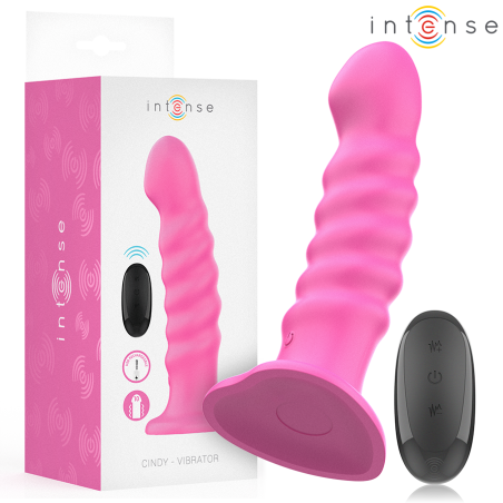 INTENSE CINDY VIBRADOR TALLA L DISENO EN ESPIRAL 10 VIBRACIONES ROSA CONTROL REMOTO