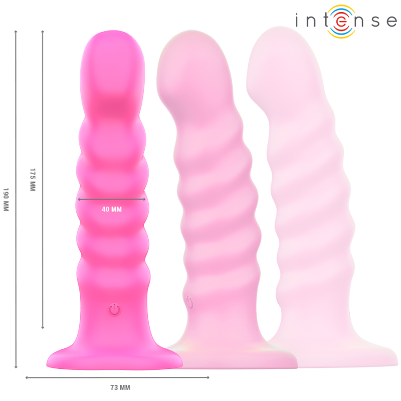 INTENSE CINDY VIBRADOR TALLA L DISENO EN ESPIRAL 10 VIBRACIONES ROSA CONTROL REMOTO