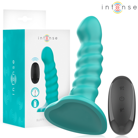 INTENSE BUFFY VIBRADOR TALLA S DISENO EN ESPIRAL 10 VIBRACIONES AZUL CONTROL REMOTO