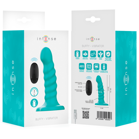 INTENSE BUFFY VIBRADOR TALLA S DISENO EN ESPIRAL 10 VIBRACIONES AZUL CONTROL REMOTO