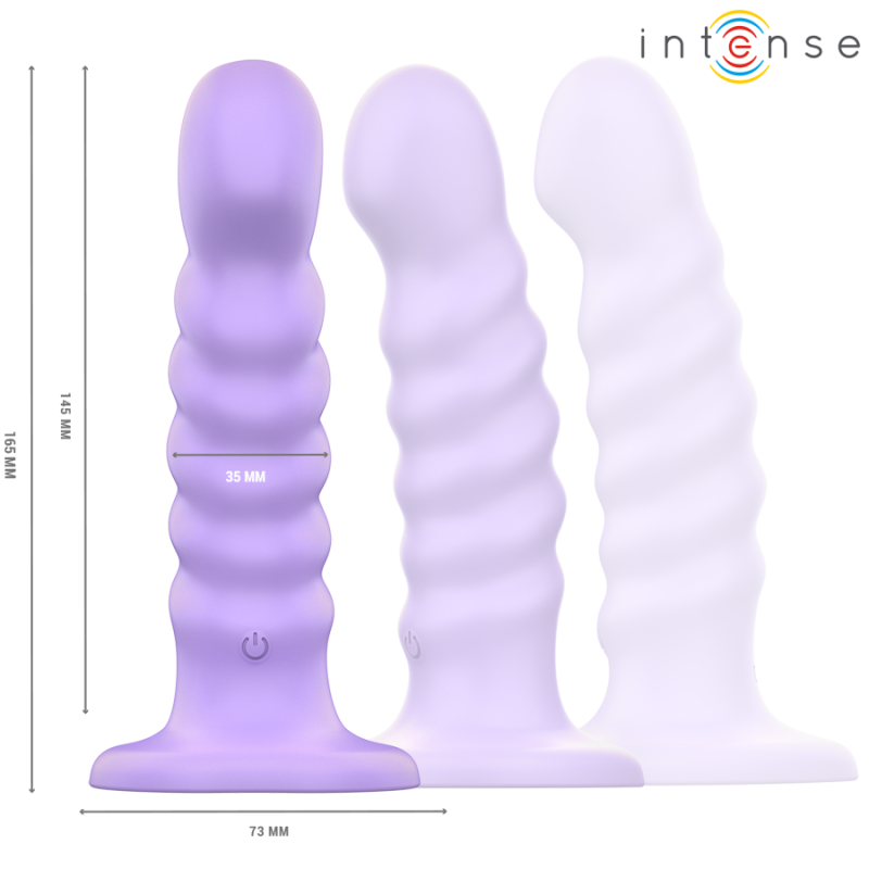 INTENSE BRENDA VIBRADOR TALLA M DISENO EN ESPIRAL 10 VIBRACIONES MORADO CONTROL REMOTO