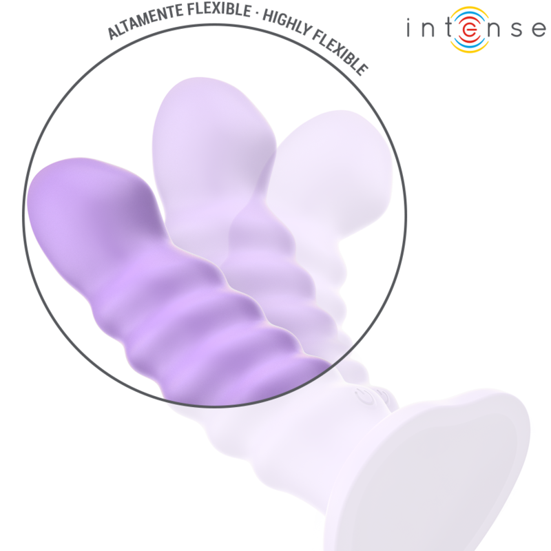 INTENSE BRENDA VIBRADOR TALLA M DISENO EN ESPIRAL 10 VIBRACIONES MORADO CONTROL REMOTO