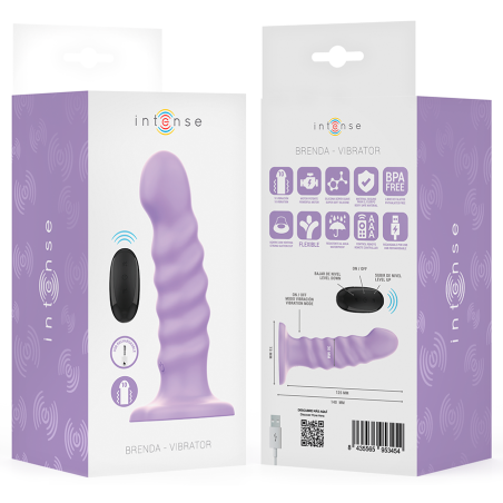INTENSE BRENDA VIBRADOR TALLA M DISENO EN ESPIRAL 10 VIBRACIONES MORADO CONTROL REMOTO